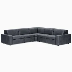 Enzo Leather 5-Piece L-Shaped Reclining Sectional (114")