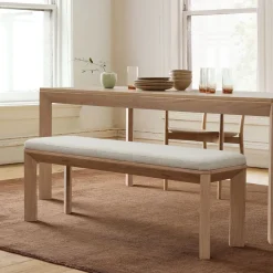 Essex Wood & Upholstered Dining Bench (52")