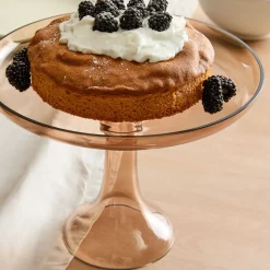 Estelle Colored Glass Cake Stand & Dome