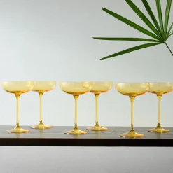 Estelle Colored Glass Champagne Coupe (Set of 6)