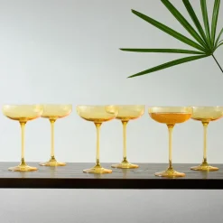 Estelle Colored Glass Champagne Coupe (Set of 6)