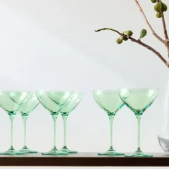 Estelle Colored Glass Martini Glass (Set of 6)