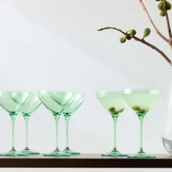 Estelle Colored Glass Martini Glass (Set of 6)