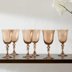 Estelle Colored Glass Regal Goblet Glass (Set of 6)