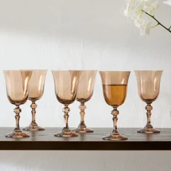 Estelle Colored Glass Regal Goblet Glass (Set of 6)