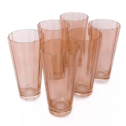 Estelle Colored Glass Sunday Highball Glass Sets