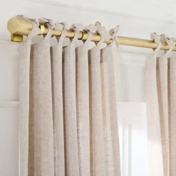 European Flax Linen Blackout Curtain w/ Tie Top