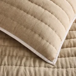 European Flax Linen Cotton Pick Stitch Quilt & Shams