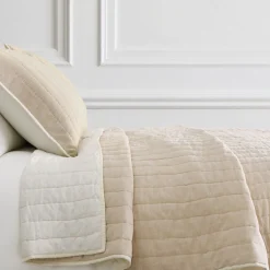 European Flax Linen Cotton Pick Stitch Quilt & Shams