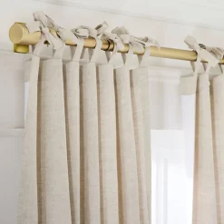 European Flax Linen Curtain w/ Tie Top