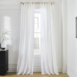 European Flax Linen Curtain w/ Tie Top