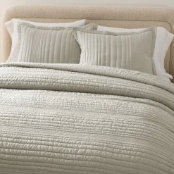 European Flax Linen Linework Quilt & Shams