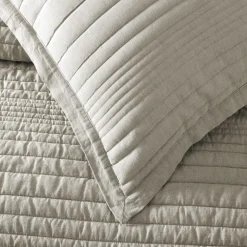 European Flax Linen Linework Quilt & Shams