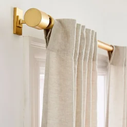 European Flax Linen & Luster Velvet Curtain