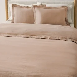 European Flax Linen Merrow Edge Duvet Cover & Shams