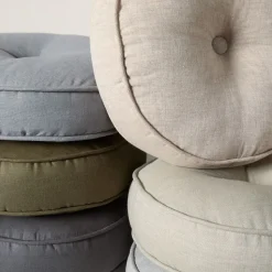 European Flax Linen Round Pillow
