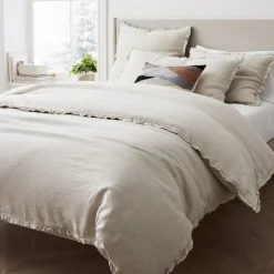 European Flax Linen Ruffle Duvet Cover & Shams