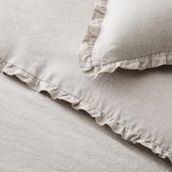 European Flax Linen Ruffle Duvet Cover & Shams
