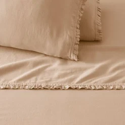 European Flax Linen Ruffle Sheet Set