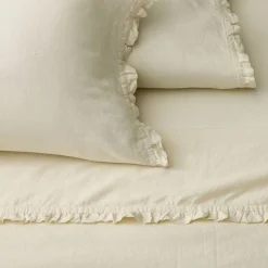 European Flax Linen Ruffle Sheet Set