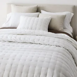 European Flax Linen Tack Stitch Quilt & Shams