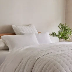European Flax Linen Tack Stitch Quilt & Shams