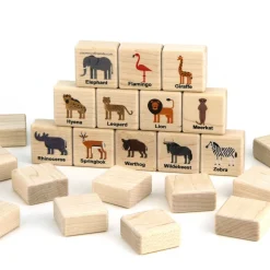 Everwood Friends African Safari Animals Wooden Matching Game