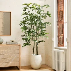 Faux Potted Bamboo Palm Tree (7')