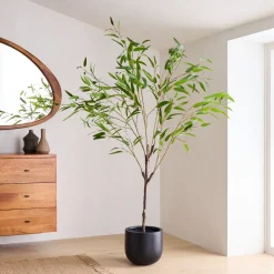 Faux Potted Eucalyptus Tree