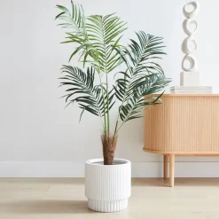 Faux Potted Fan Palm Tree