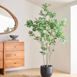 Faux Potted Green Leaf Tree