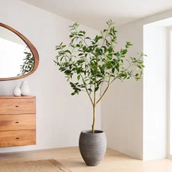 Faux Potted Laurel Tree w/ Planter