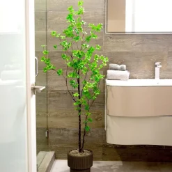 Faux Potted Minimalist Enkianthus Tree