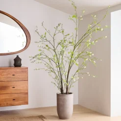 Faux Potted Mixed Botanicals Tree w/ Planter