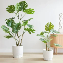 Faux Potted Monstera Plant