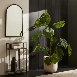 Faux Potted Monstera Plant & Radius Planter Bundle