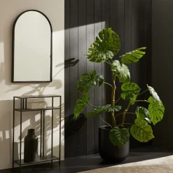Faux Potted Monstera Plant & Radius Planter Bundle
