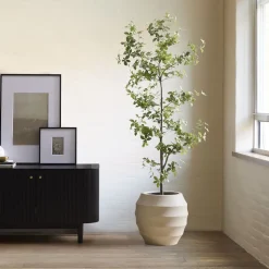 Faux Potted Quince Leaf Tree