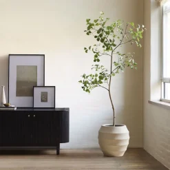 Faux Potted Snowball Tree