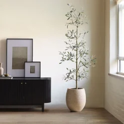 Faux Potted Sparse Olive Tree