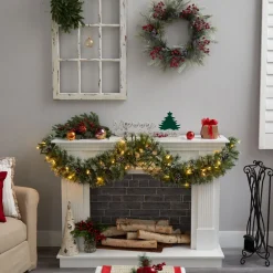 Faux Snow Christmas Garland