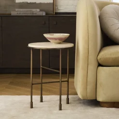 Fay Travertine Side Table (13.5")
