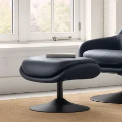 Fillmore Leather Swivel Ottoman