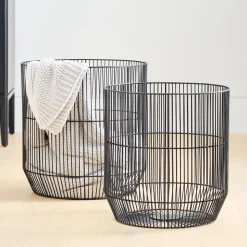 Fine Line Metal Round Baskets