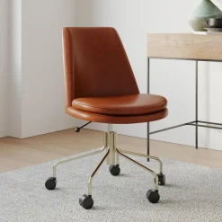 Finley Leather Swivel Office Chair