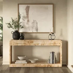 Finlo Burled Entryway Wood Console (60")