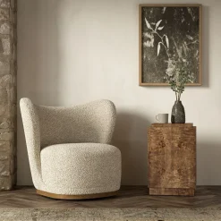 Finlo Burled Side Table (16"–22")