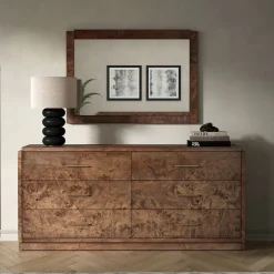 Finlo Burled Wood 6-Drawer Dresser (68")