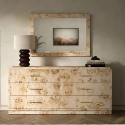 Finlo Burled Wood 6-Drawer Dresser (68")