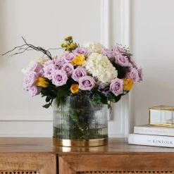 Fleck Fluted Glass Vase
